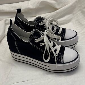 Black & White Platform Sneakers
